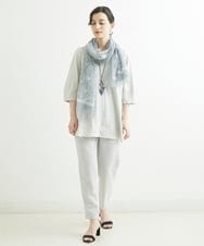 NHPGS22250 GIANNI LO GIUDICE(小さいサイズ)(メゾン ドゥ サンク) 異素材ミックスジャカードチュニック ライトグレー
