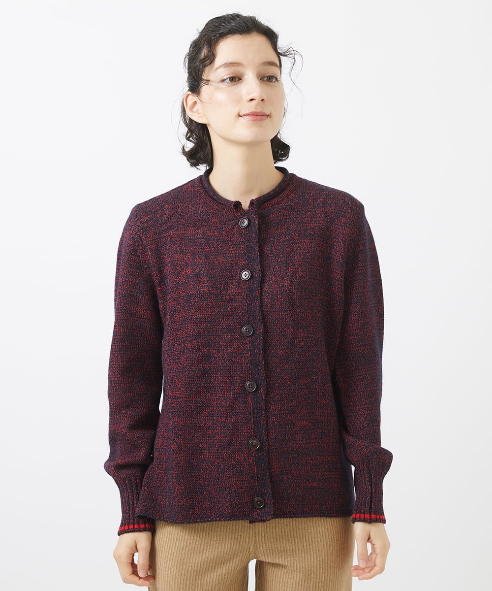 NHSAB11290 GIANNI LO GIUDICE(小さいサイズ)(メゾン ドゥ サンク) [人気デザイン/日本製]シーレニットカーディガン レッド系