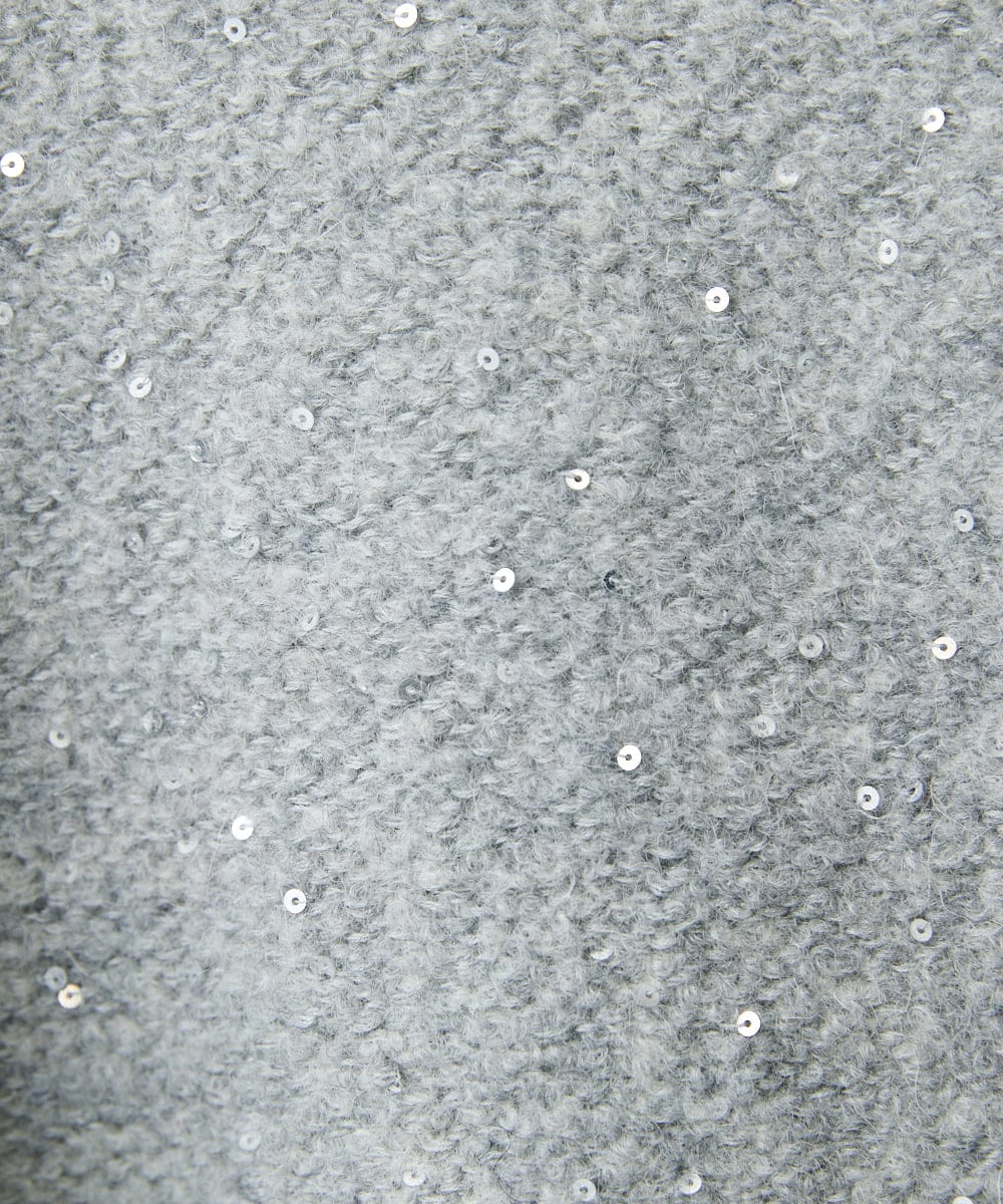 NHSAB50270 GIANNI LO GIUDICE(小さいサイズ)(メゾン ドゥ サンク) ウール混スパンコールニットカーディガン ブラック