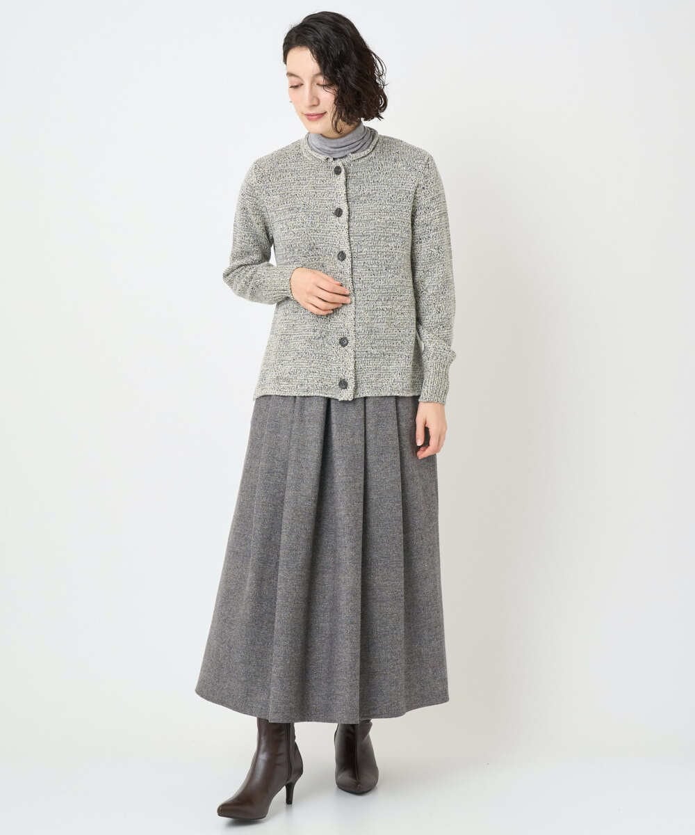 NHSAE11290 GIANNI LO GIUDICE(小さいサイズ)(メゾン ドゥ サンク) [人気デザイン/日本製]シーレニットカーディガン ブラック系