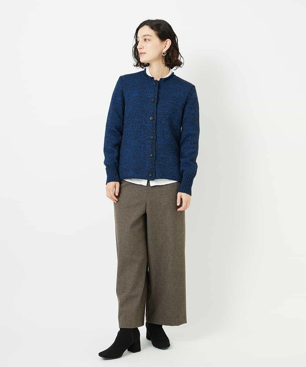 NHSAE11290 GIANNI LO GIUDICE(小さいサイズ)(メゾン ドゥ サンク) [人気デザイン/日本製]シーレニットカーディガン ブラック系