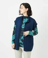NHSAE12290 GIANNI LO GIUDICE(小さいサイズ)(メゾン ドゥ サンク) [日本製]シーレロングニットジレ ネイビー