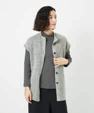 NHSAE12290 GIANNI LO GIUDICE(小さいサイズ)(メゾン ドゥ サンク) [日本製]シーレロングニットジレ ブラック系