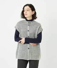 NHSAE12290 GIANNI LO GIUDICE(小さいサイズ)(メゾン ドゥ サンク) [日本製]シーレロングニットジレ ブラック系