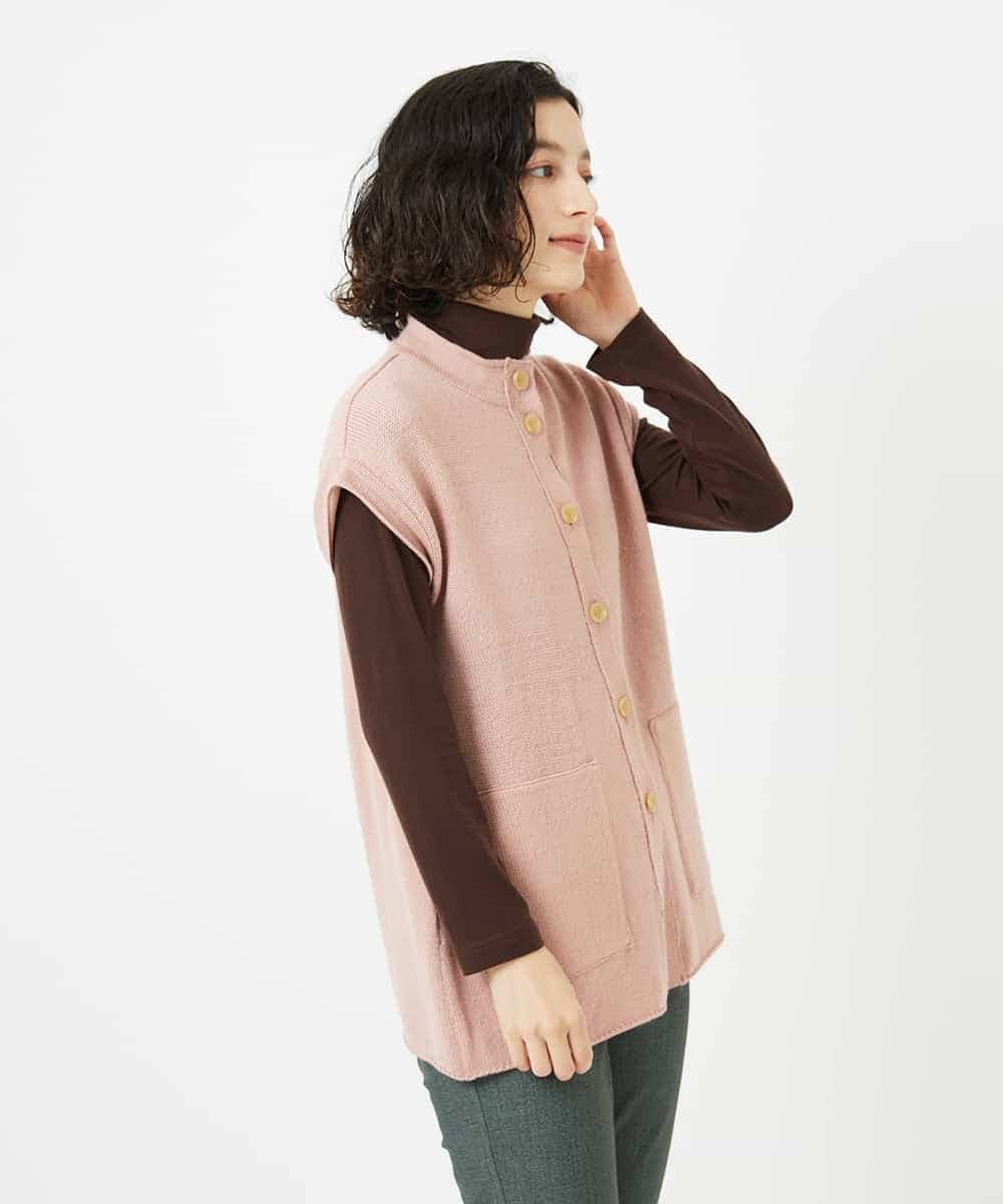 NHSAE12290 GIANNI LO GIUDICE(小さいサイズ)(メゾン ドゥ サンク) [日本製]シーレロングニットジレ ブラック系