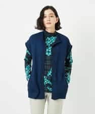 NHSAE12290 GIANNI LO GIUDICE(小さいサイズ)(メゾン ドゥ サンク) [日本製]シーレロングニットジレ ブラック系