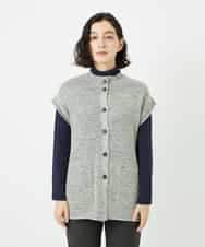 NHSAE12290 GIANNI LO GIUDICE(小さいサイズ)(メゾン ドゥ サンク) [日本製]シーレロングニットジレ ブラック系