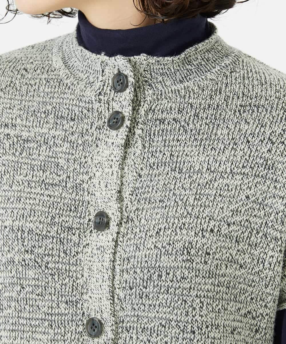 NHSAE12290 GIANNI LO GIUDICE(小さいサイズ)(メゾン ドゥ サンク) [日本製]シーレロングニットジレ ブラック系