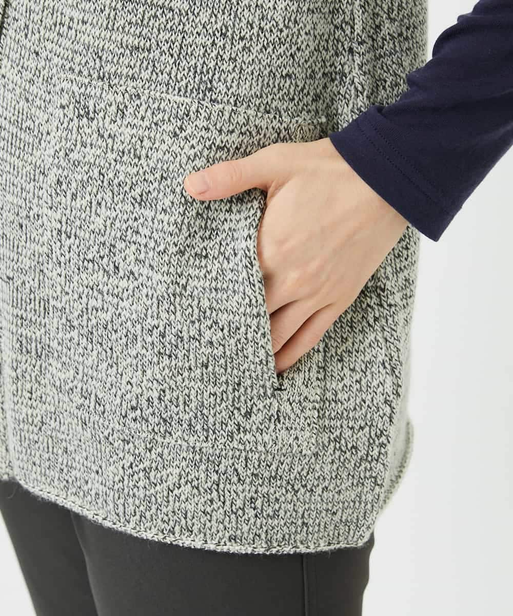 NHSAE12290 GIANNI LO GIUDICE(小さいサイズ)(メゾン ドゥ サンク) [日本製]シーレロングニットジレ ブラック系