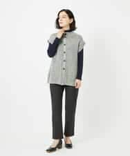 NHSAE12290 GIANNI LO GIUDICE(小さいサイズ)(メゾン ドゥ サンク) [日本製]シーレロングニットジレ ブラック系