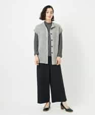 NHSAE12290 GIANNI LO GIUDICE(小さいサイズ)(メゾン ドゥ サンク) [日本製]シーレロングニットジレ ブラック系