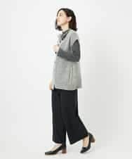 NHSAE12290 GIANNI LO GIUDICE(小さいサイズ)(メゾン ドゥ サンク) [日本製]シーレロングニットジレ ブラック系