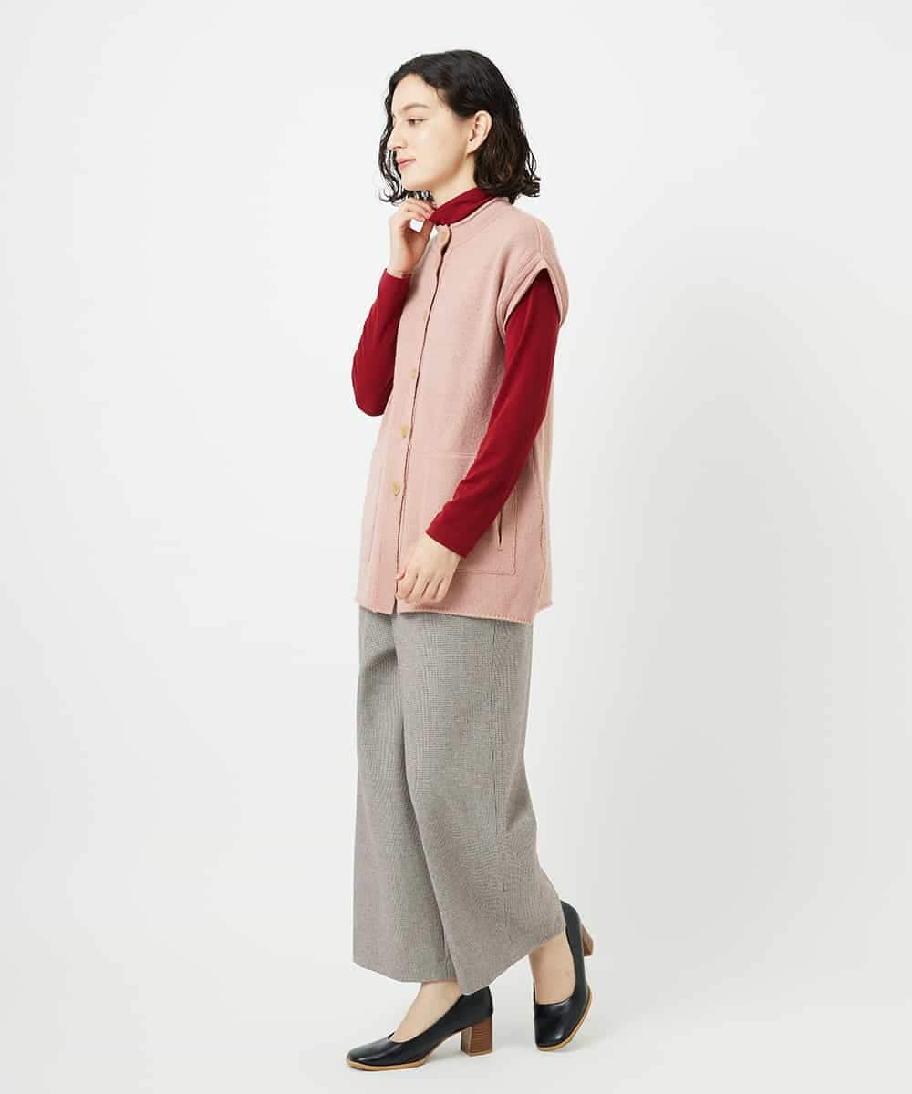 NHSAE12290 GIANNI LO GIUDICE(小さいサイズ)(メゾン ドゥ サンク) [日本製]シーレロングニットジレ ブラック系