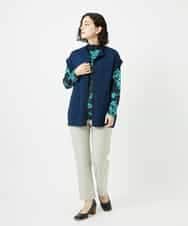 NHSAE12290 GIANNI LO GIUDICE(小さいサイズ)(メゾン ドゥ サンク) [日本製]シーレロングニットジレ ブラック系