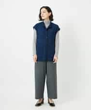 NHSAE12290 GIANNI LO GIUDICE(小さいサイズ)(メゾン ドゥ サンク) [日本製]シーレロングニットジレ ブラック系
