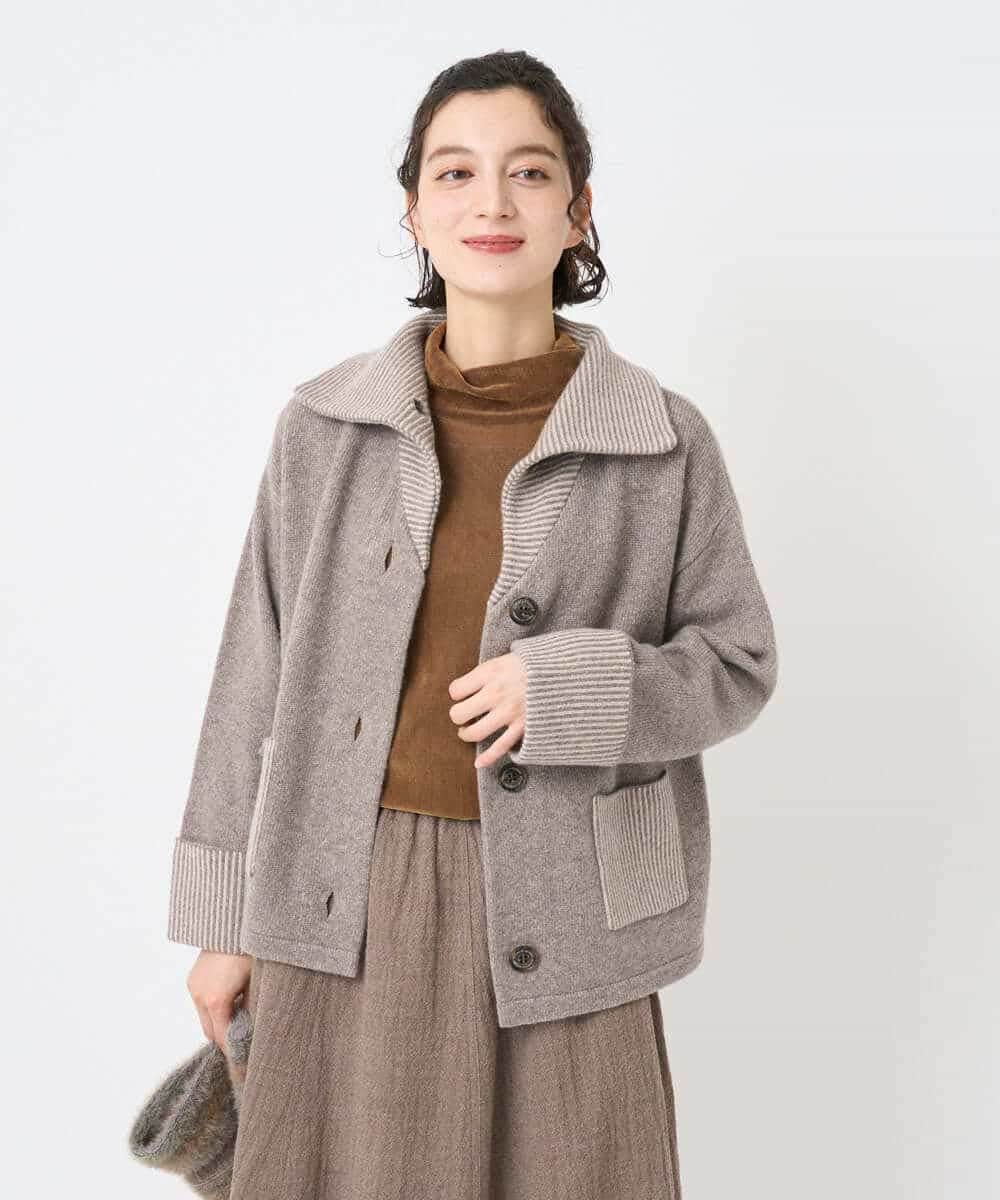 NHSAE40390 GIANNI LO GIUDICE(小さいサイズ)(メゾン ドゥ サンク) [セットアップ対応]エキストラファインメリノ ウールニット ベージュ