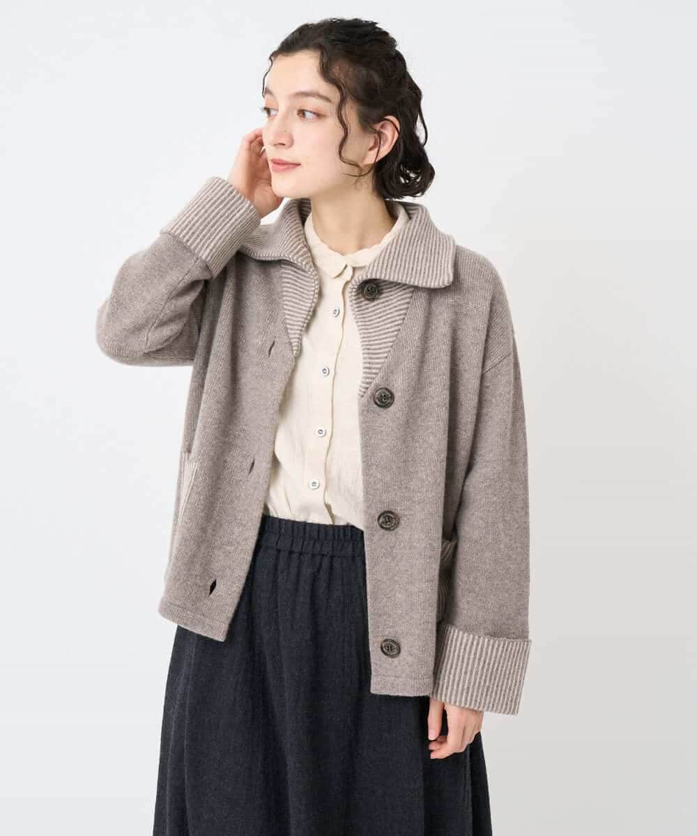 NHSAE40390 GIANNI LO GIUDICE(小さいサイズ)(メゾン ドゥ サンク) [セットアップ対応]エキストラファインメリノ ウールニット ベージュ