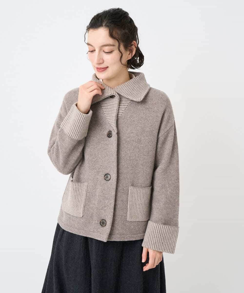 NHSAE40390 GIANNI LO GIUDICE(小さいサイズ)(メゾン ドゥ サンク) [セットアップ対応]エキストラファインメリノ ウールニット ベージュ