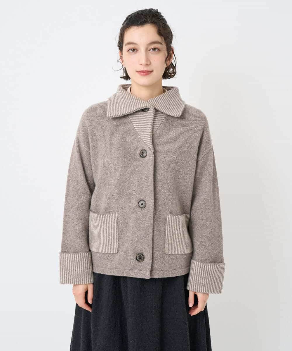 NHSAE40390 GIANNI LO GIUDICE(小さいサイズ)(メゾン ドゥ サンク) [セットアップ対応]エキストラファインメリノ ウールニット ベージュ