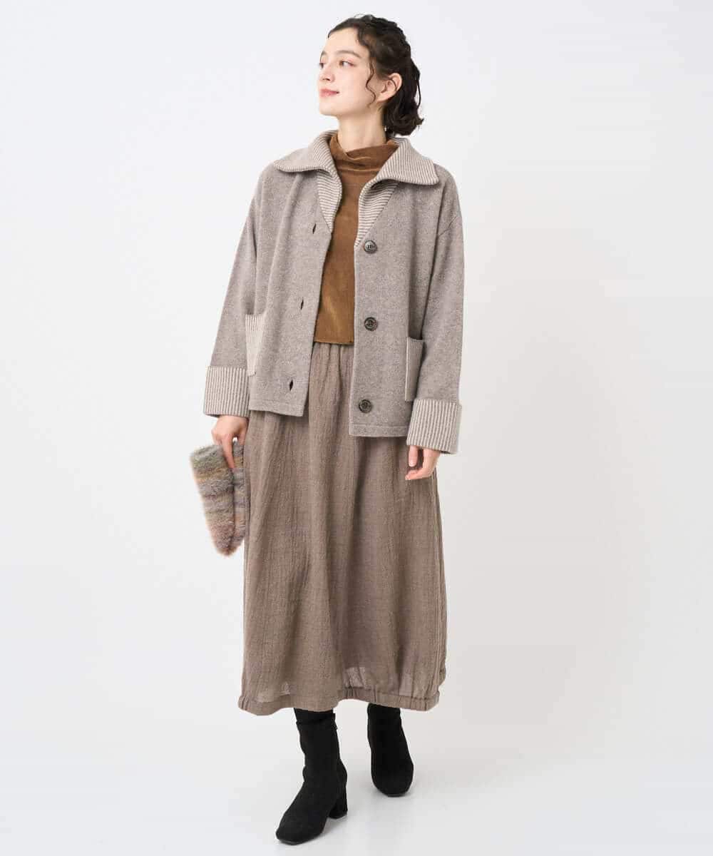 NHSAE40390 GIANNI LO GIUDICE(小さいサイズ)(メゾン ドゥ サンク) [セットアップ対応]エキストラファインメリノ ウールニット ベージュ