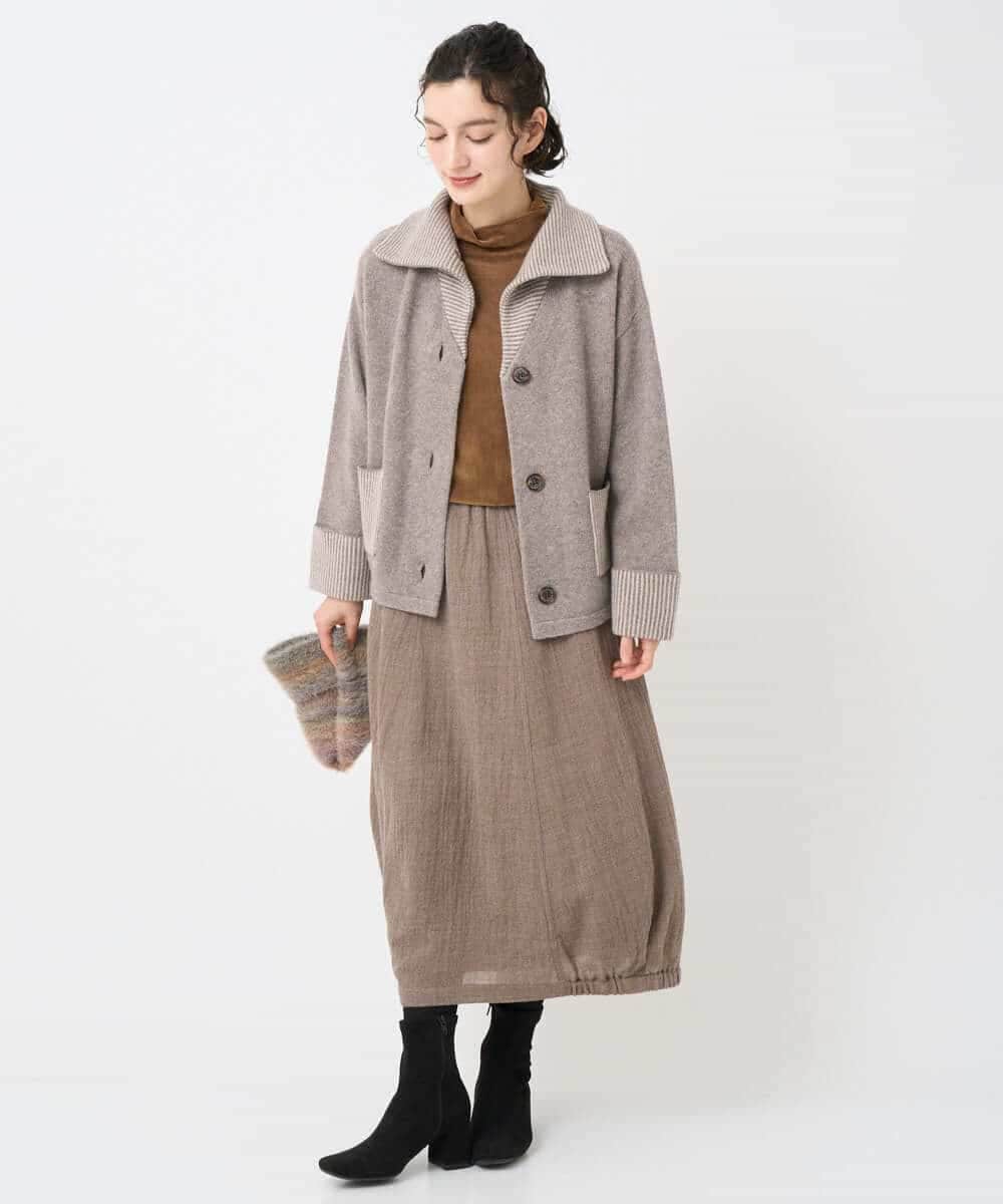 NHSAE40390 GIANNI LO GIUDICE(小さいサイズ)(メゾン ドゥ サンク) [セットアップ対応]エキストラファインメリノ ウールニット ベージュ