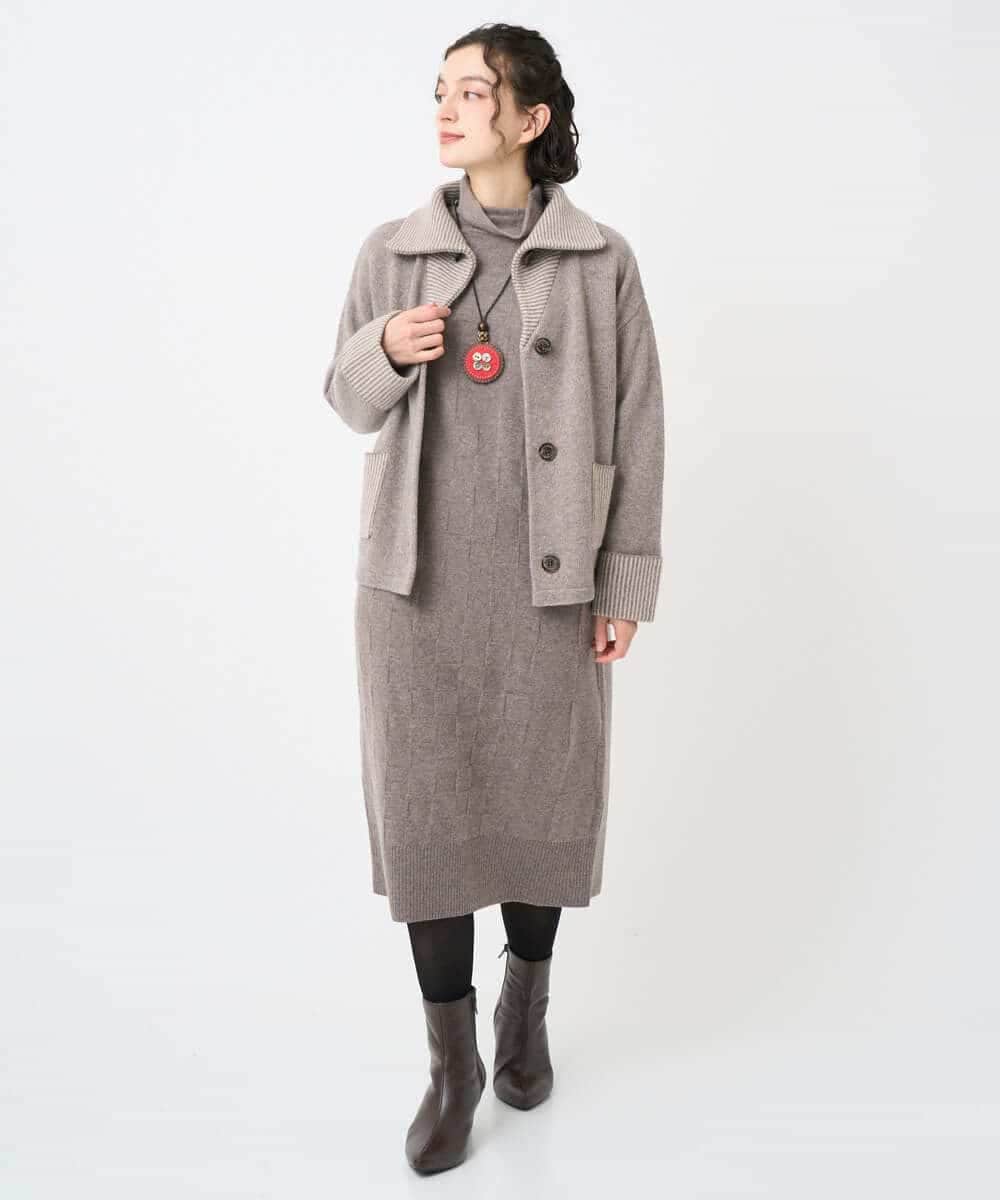 NHSAE40390 GIANNI LO GIUDICE(小さいサイズ)(メゾン ドゥ サンク) [セットアップ対応]エキストラファインメリノ ウールニット ベージュ