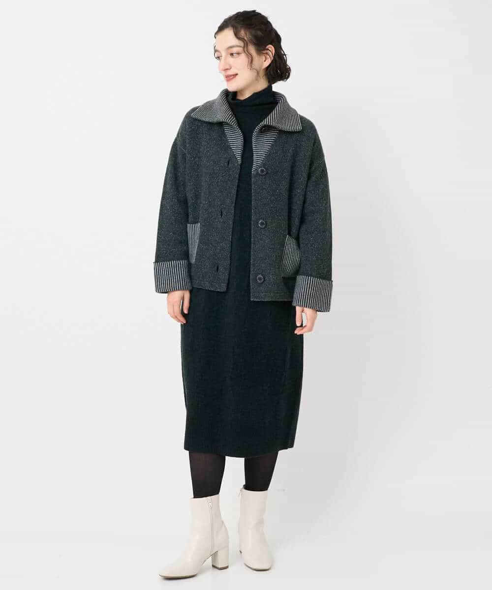 NHSAE40390 GIANNI LO GIUDICE(小さいサイズ)(メゾン ドゥ サンク) [セットアップ対応]エキストラファインメリノ ウールニット ベージュ