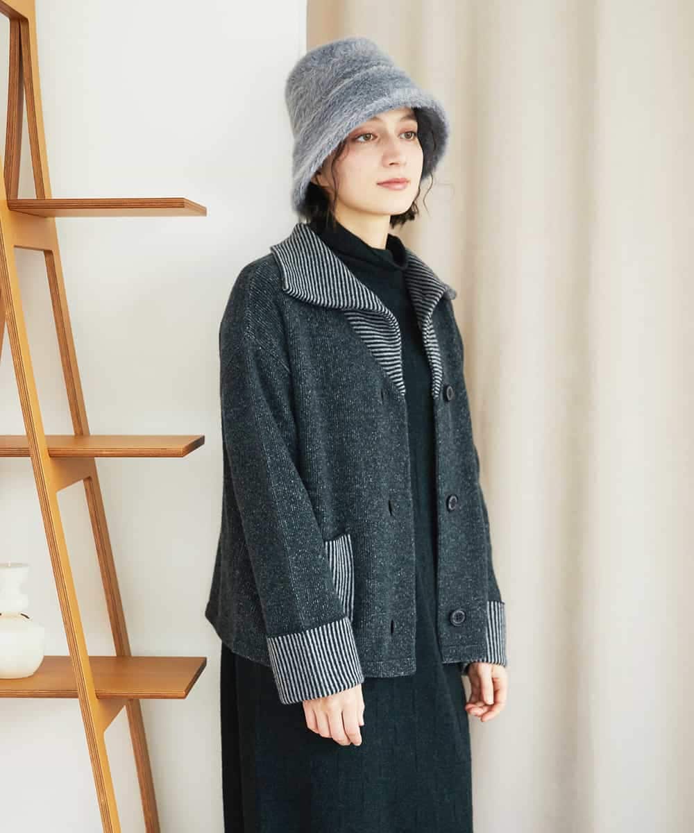 NHSAE40390 GIANNI LO GIUDICE(小さいサイズ)(メゾン ドゥ サンク) [セットアップ対応]エキストラファインメリノ ウールニットジャケット ベージュ