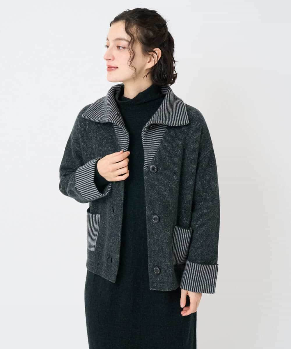 NHSAE40390 GIANNI LO GIUDICE(小さいサイズ)(メゾン ドゥ サンク) [セットアップ対応]エキストラファインメリノ ウールニットジャケット ベージュ