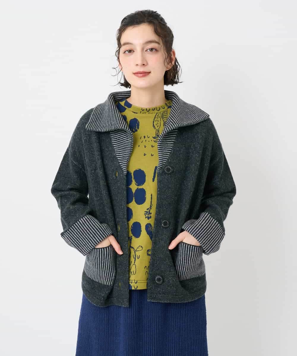 NHSAE40390 GIANNI LO GIUDICE(小さいサイズ)(メゾン ドゥ サンク) [セットアップ対応]エキストラファインメリノ ウールニットジャケット ベージュ