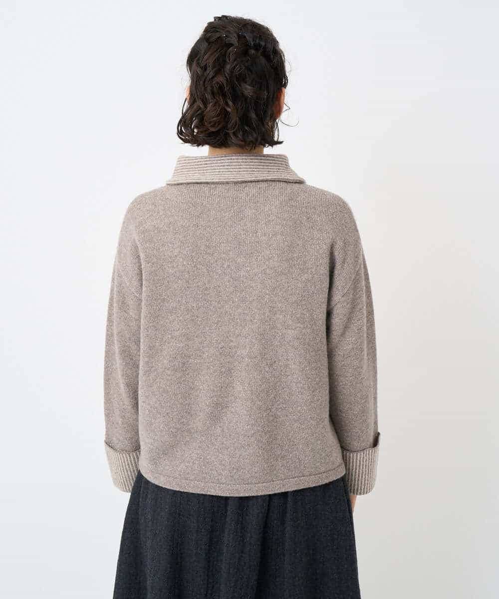 NHSAE40390 GIANNI LO GIUDICE(小さいサイズ)(メゾン ドゥ サンク) [セットアップ対応]エキストラファインメリノ ウールニットジャケット ベージュ