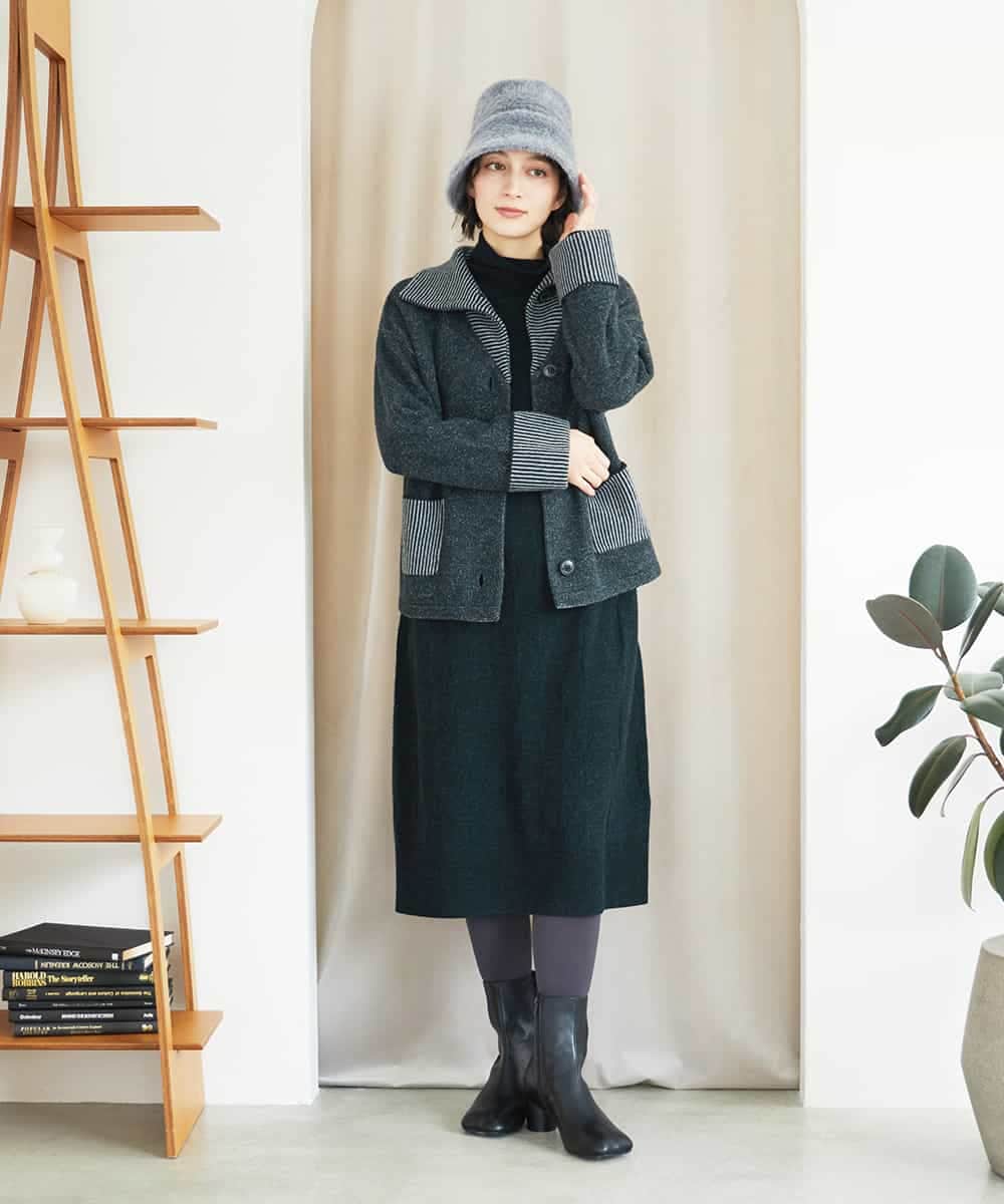 NHSAE40390 GIANNI LO GIUDICE(小さいサイズ)(メゾン ドゥ サンク) [セットアップ対応]エキストラファインメリノ ウールニットジャケット ベージュ