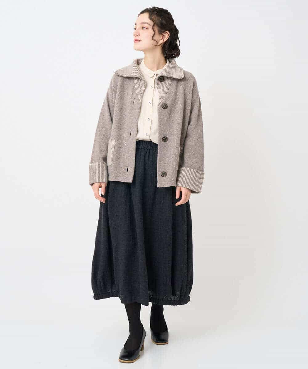 NHSAE40390 GIANNI LO GIUDICE(小さいサイズ)(メゾン ドゥ サンク) [セットアップ対応]エキストラファインメリノ ウールニットジャケット ベージュ