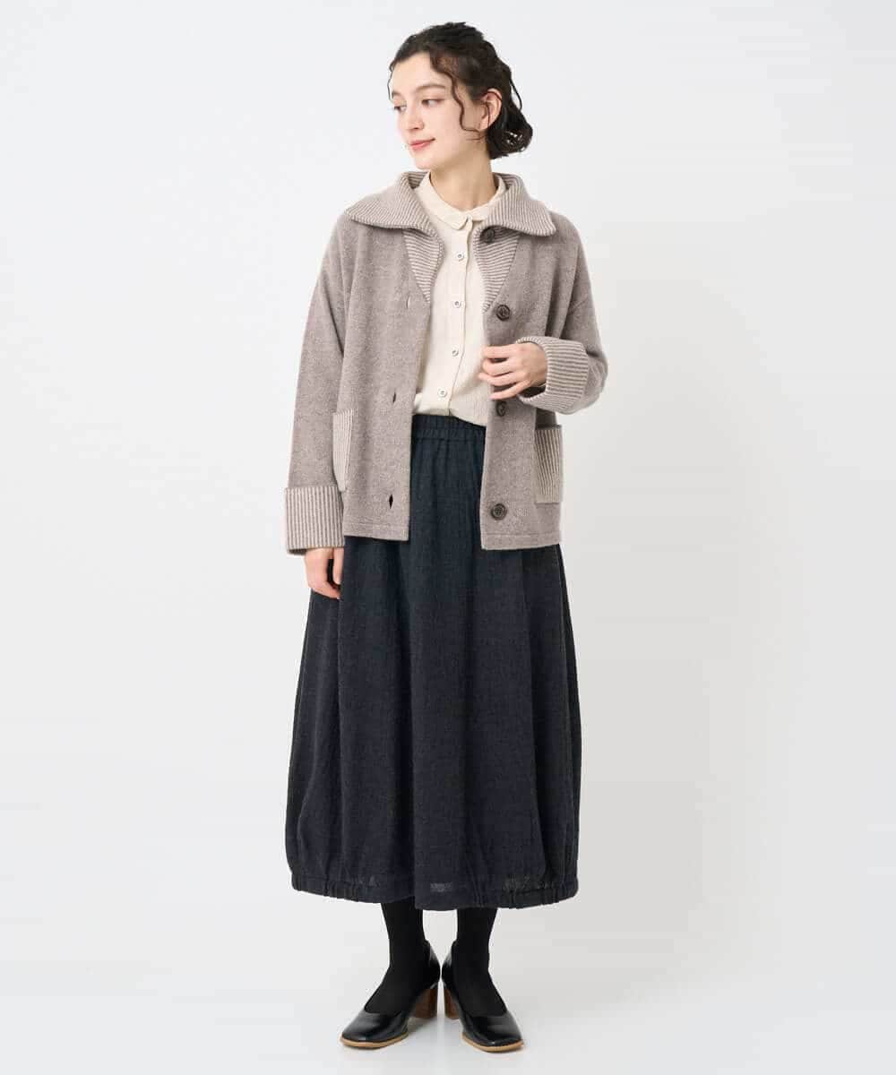 NHSAE40390 GIANNI LO GIUDICE(小さいサイズ)(メゾン ドゥ サンク) [セットアップ対応]エキストラファインメリノ ウールニットジャケット ベージュ