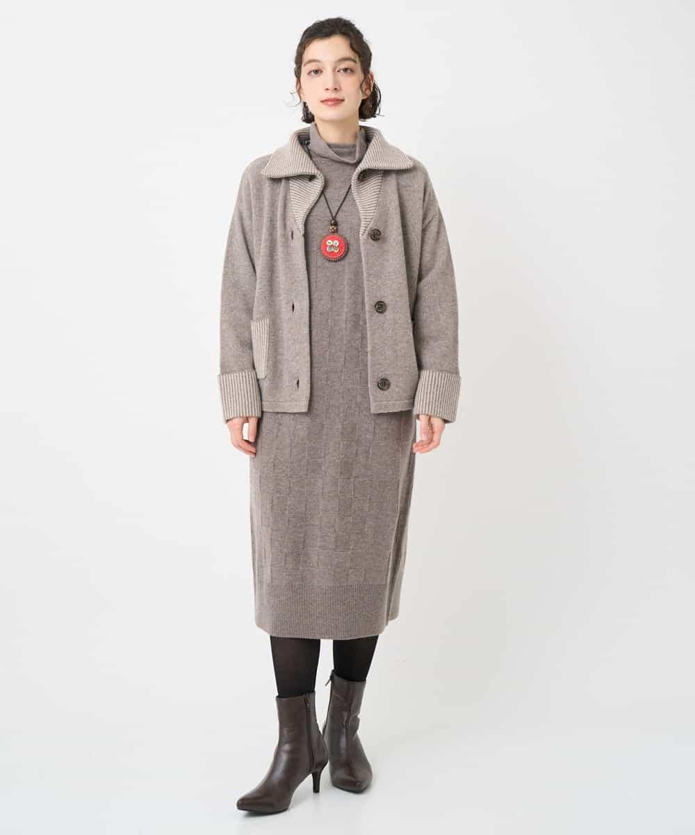 NHSAE40390 GIANNI LO GIUDICE(小さいサイズ)(メゾン ドゥ サンク) [セットアップ対応]エキストラファインメリノ ウールニットジャケット ベージュ