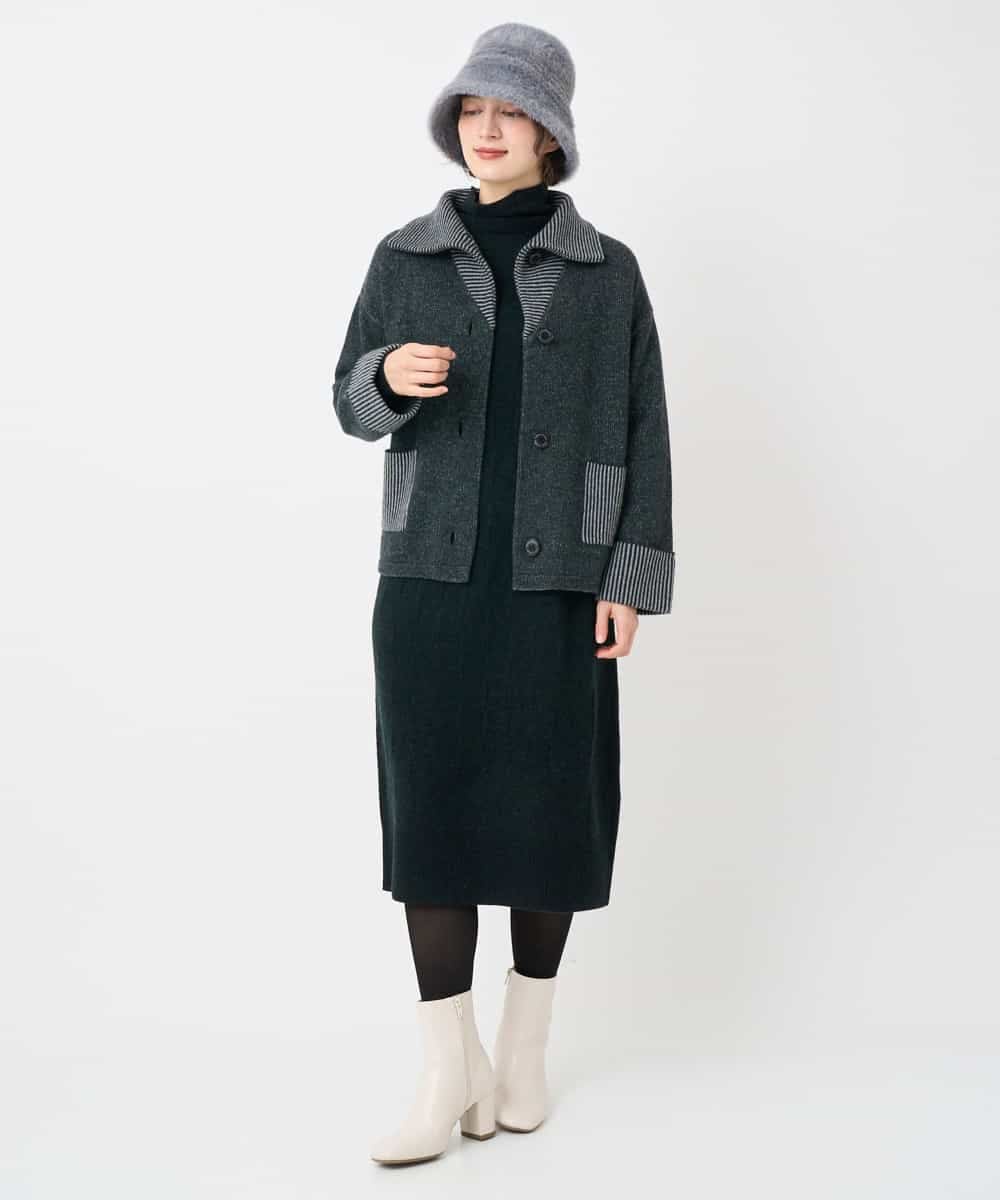 NHSAE40390 GIANNI LO GIUDICE(小さいサイズ)(メゾン ドゥ サンク) [セットアップ対応]エキストラファインメリノ ウールニットジャケット ベージュ