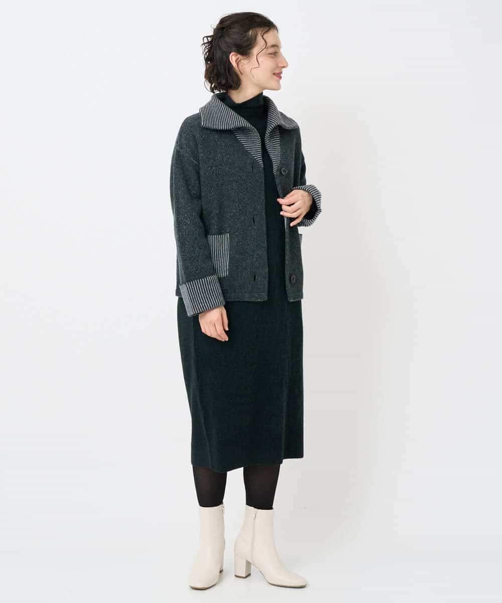 NHSAE40390 GIANNI LO GIUDICE(小さいサイズ)(メゾン ドゥ サンク) [セットアップ対応]エキストラファインメリノ ウールニットジャケット ベージュ