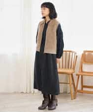 NHSAH36290 GIANNI LO GIUDICE(小さいサイズ)(メゾン ドゥ サンク) アルパカファーベスト ベージュ