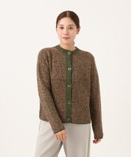 NHSAH41270 GIANNI LO GIUDICE(小さいサイズ)(メゾン ドゥ サンク) ミックスヤーンカーディガン カーキ