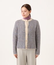 NHSAH41270 GIANNI LO GIUDICE(小さいサイズ)(メゾン ドゥ サンク) ミックスヤーンカーディガン ライトブルー