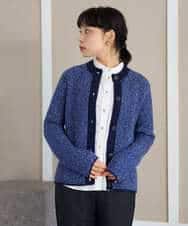 NHSAH41270 GIANNI LO GIUDICE(小さいサイズ)(メゾン ドゥ サンク) ミックスヤーンカーディガン ネイビー