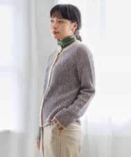 NHSAH41270 GIANNI LO GIUDICE(小さいサイズ)(メゾン ドゥ サンク) ミックスヤーンカーディガン ネイビー