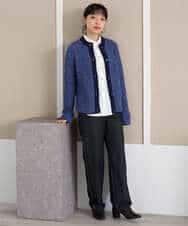 NHSAH41270 GIANNI LO GIUDICE(小さいサイズ)(メゾン ドゥ サンク) ミックスヤーンカーディガン ネイビー