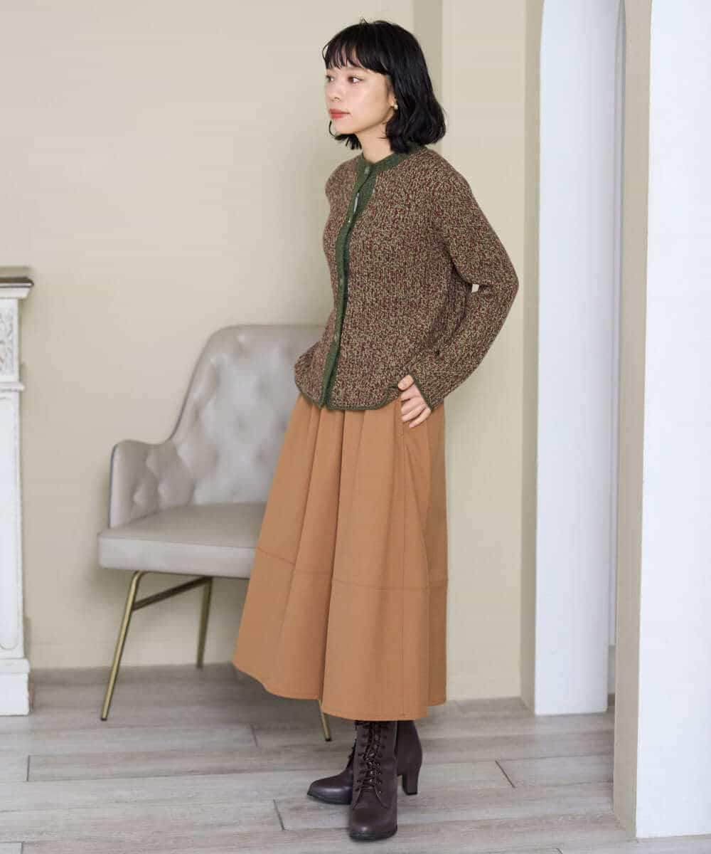 NHSAH41270 GIANNI LO GIUDICE(小さいサイズ)(メゾン ドゥ サンク) ミックスヤーンカーディガン ネイビー
