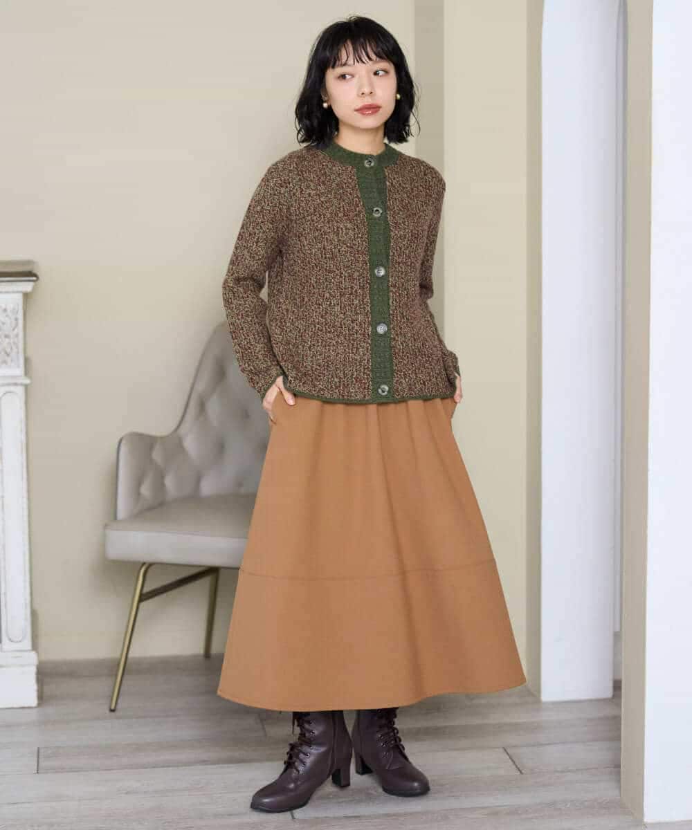 NHSAH41270 GIANNI LO GIUDICE(小さいサイズ)(メゾン ドゥ サンク) ミックスヤーンカーディガン ネイビー