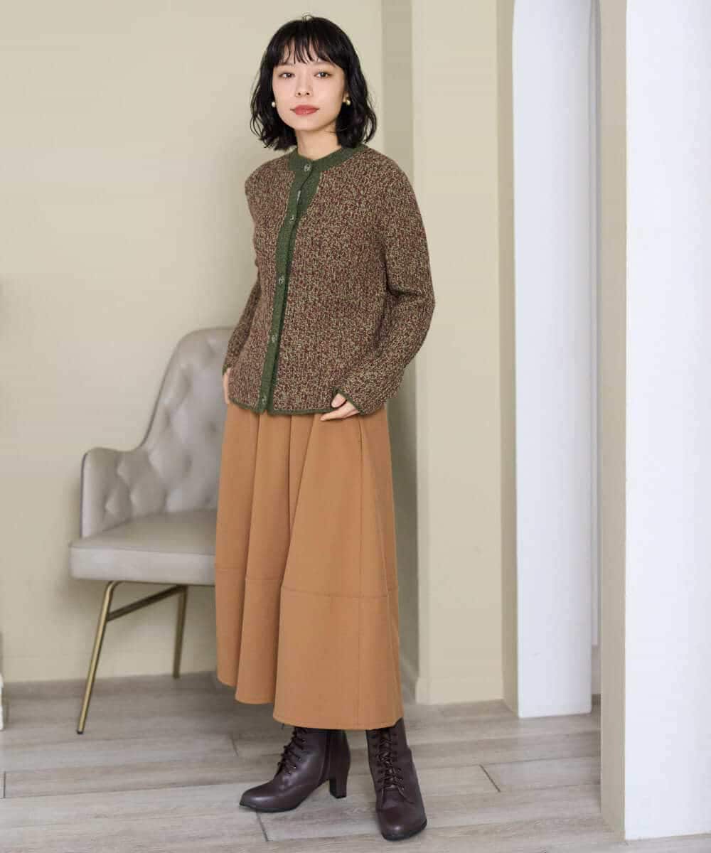 NHSAH41270 GIANNI LO GIUDICE(小さいサイズ)(メゾン ドゥ サンク) ミックスヤーンカーディガン ネイビー