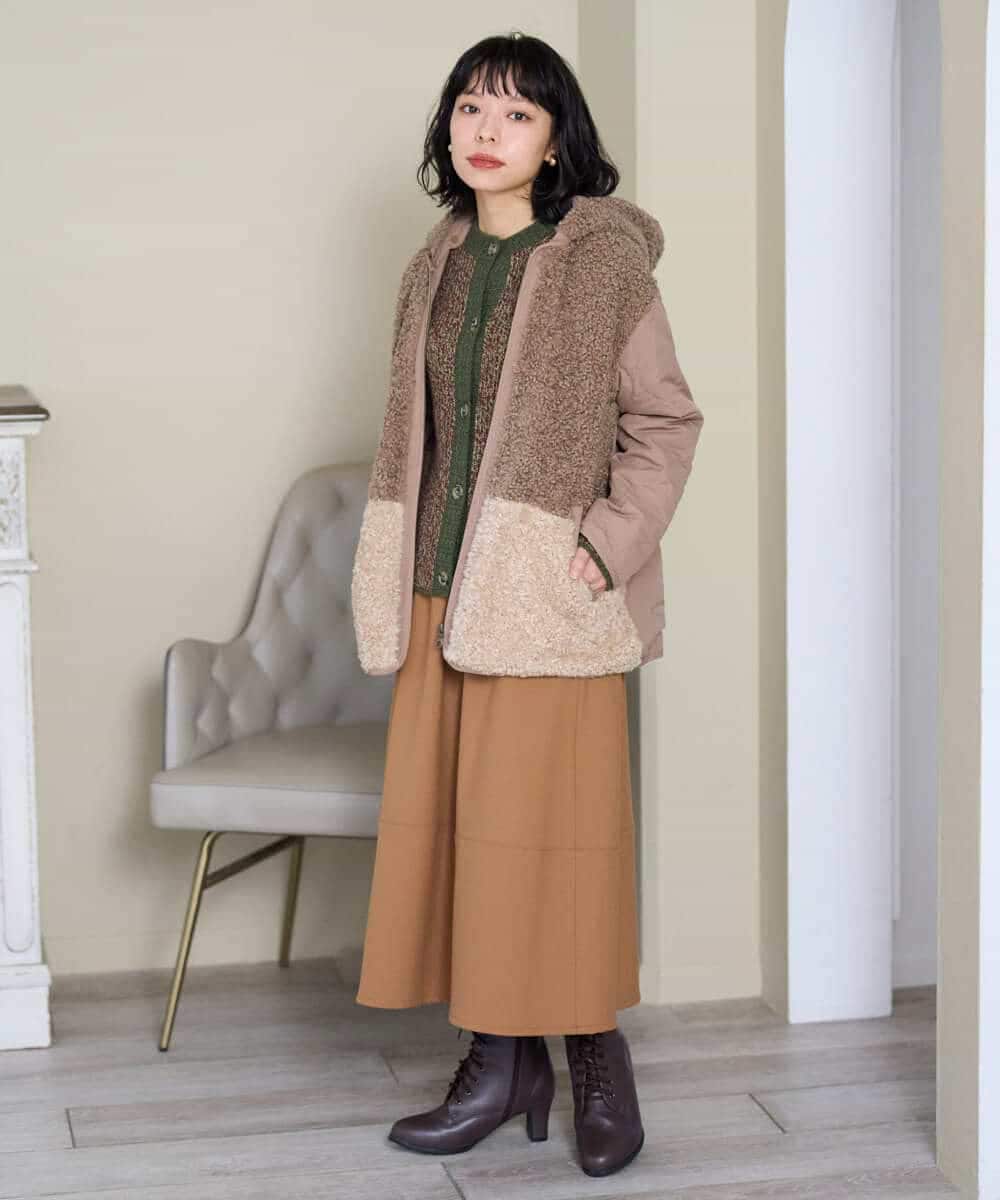 NHSAH41270 GIANNI LO GIUDICE(小さいサイズ)(メゾン ドゥ サンク) ミックスヤーンカーディガン ネイビー