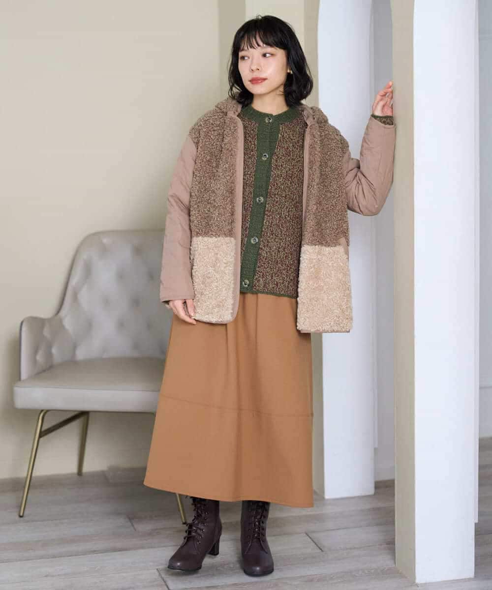 NHSAH41270 GIANNI LO GIUDICE(小さいサイズ)(メゾン ドゥ サンク) ミックスヤーンカーディガン ネイビー
