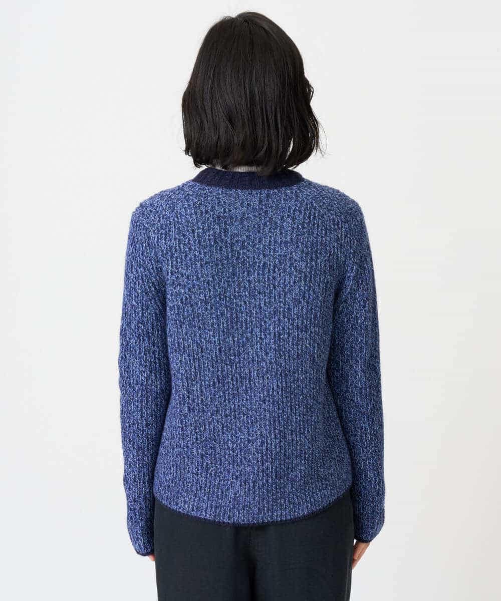NHSAH41270 GIANNI LO GIUDICE(小さいサイズ)(メゾン ドゥ サンク) ミックスヤーンカーディガン ネイビー