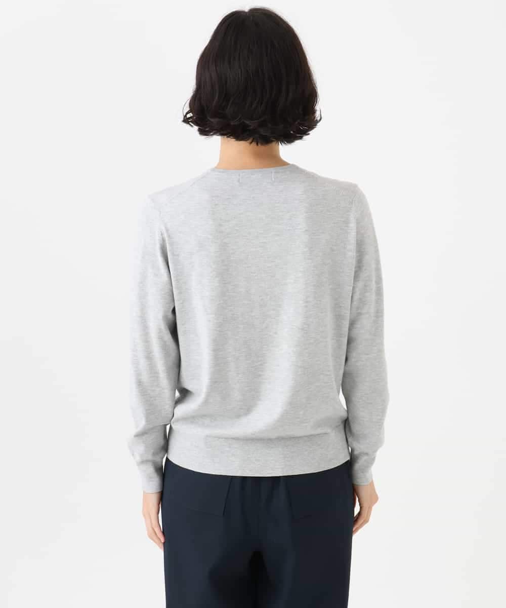 NHSAI80180 GIANNI LO GIUDICE(小さいサイズ)(メゾン ドゥ サンク) [アンサンブル対応]クルーネックニットカーディガン グレー（無地）